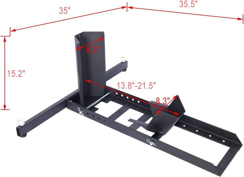 Donext Motorcycle Wheel Chock, 1800lbs Heavy-Duty Steel Stand for 15"-22" Wheels, Black Trailer Motorcycle Stand with Adjustable Holes, High-Grade Steel Trailer Stand - Image 3
